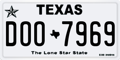 TX license plate DOO7969