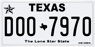 TX license plate DOO7970