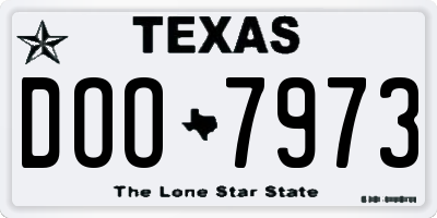 TX license plate DOO7973