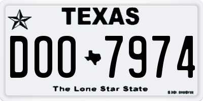 TX license plate DOO7974