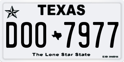 TX license plate DOO7977