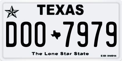 TX license plate DOO7979