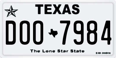 TX license plate DOO7984