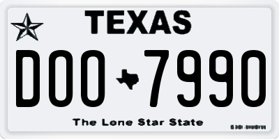 TX license plate DOO7990
