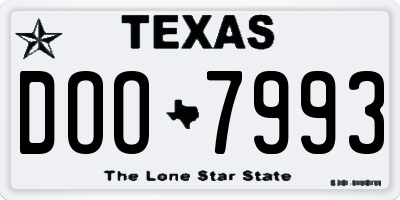 TX license plate DOO7993
