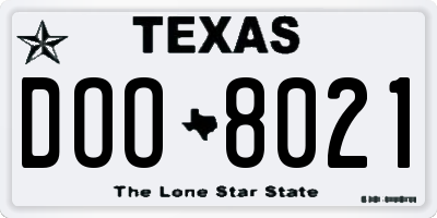 TX license plate DOO8021