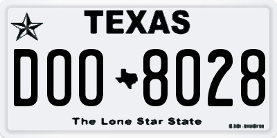 TX license plate DOO8028