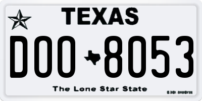 TX license plate DOO8053