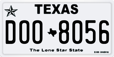 TX license plate DOO8056