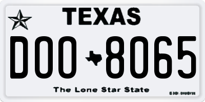 TX license plate DOO8065