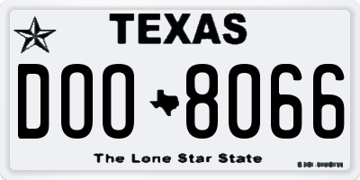 TX license plate DOO8066
