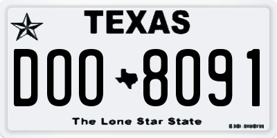 TX license plate DOO8091