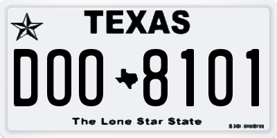 TX license plate DOO8101