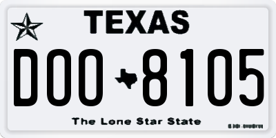 TX license plate DOO8105