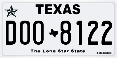TX license plate DOO8122