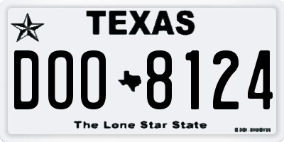 TX license plate DOO8124
