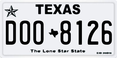 TX license plate DOO8126