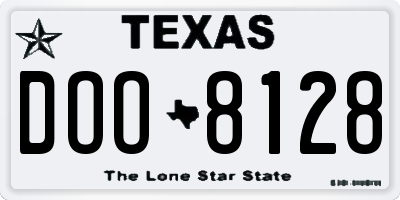 TX license plate DOO8128