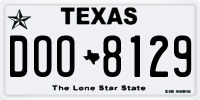 TX license plate DOO8129