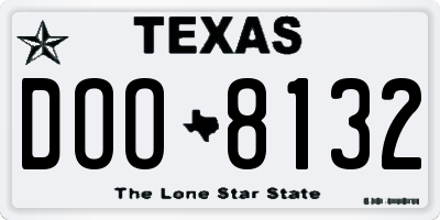 TX license plate DOO8132