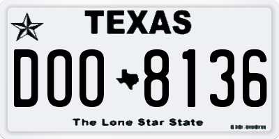 TX license plate DOO8136