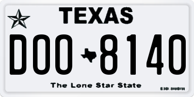 TX license plate DOO8140