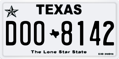 TX license plate DOO8142
