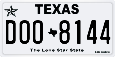 TX license plate DOO8144