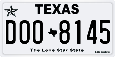 TX license plate DOO8145