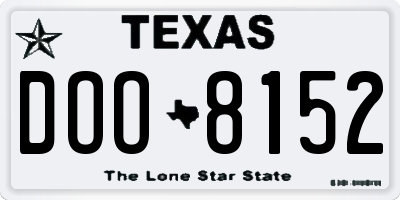 TX license plate DOO8152