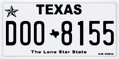 TX license plate DOO8155