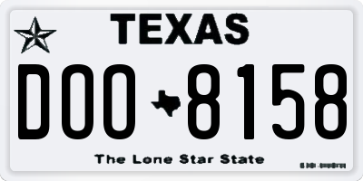 TX license plate DOO8158