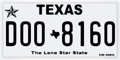 TX license plate DOO8160