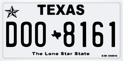 TX license plate DOO8161