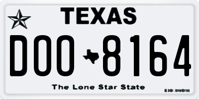 TX license plate DOO8164