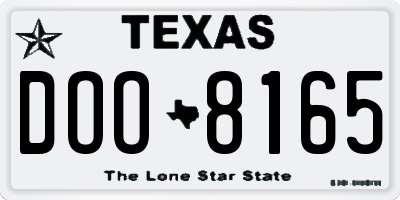 TX license plate DOO8165