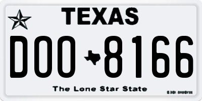 TX license plate DOO8166