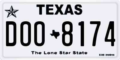 TX license plate DOO8174