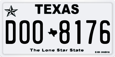 TX license plate DOO8176