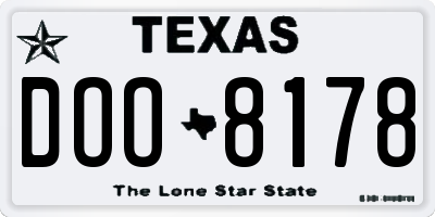 TX license plate DOO8178