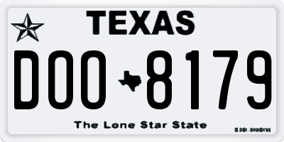 TX license plate DOO8179