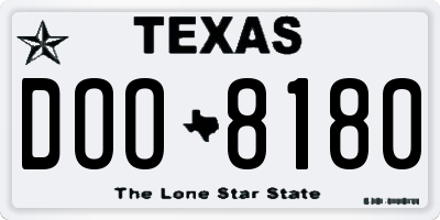 TX license plate DOO8180