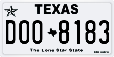 TX license plate DOO8183