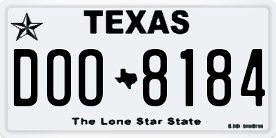 TX license plate DOO8184