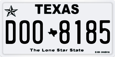 TX license plate DOO8185