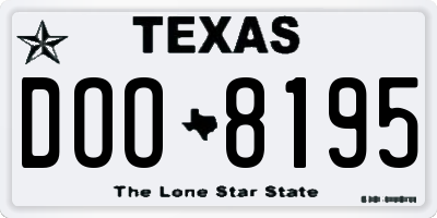 TX license plate DOO8195