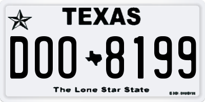 TX license plate DOO8199