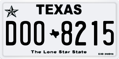 TX license plate DOO8215