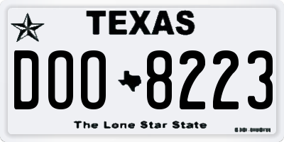 TX license plate DOO8223