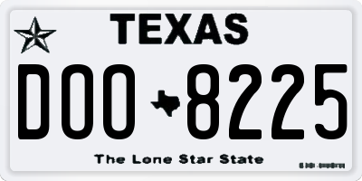 TX license plate DOO8225